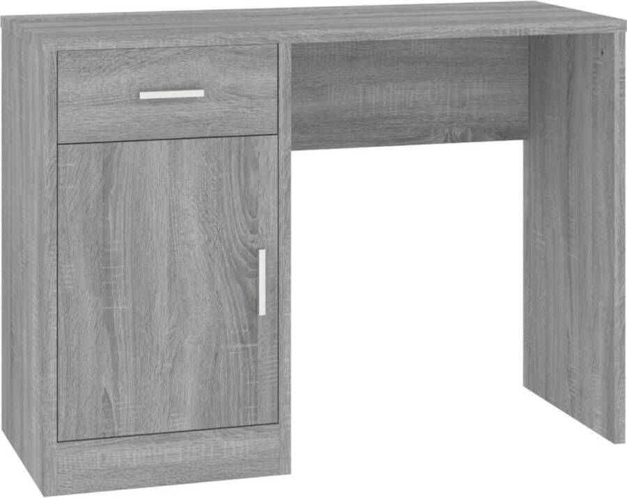 VidaXL -Bureau-met-kast-en-lade-100x40x73-cm-bewerkt-hout-grijs-sonoma - Foto 2