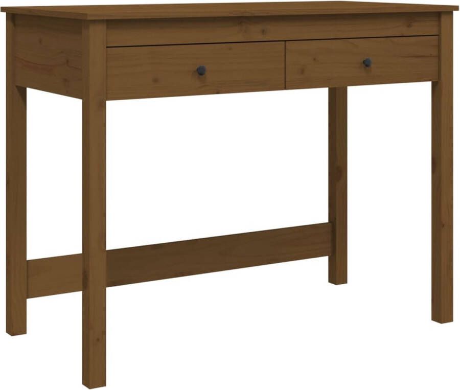 VidaXL -Bureau-met-lades-100x50x78-cm-massief-grenenhout-honingbruin - Foto 2