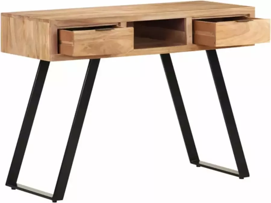 VidaXL -Bureau-met-natuurlijke-randen-107x45x79-cm-massief-acaciahout - Foto 3