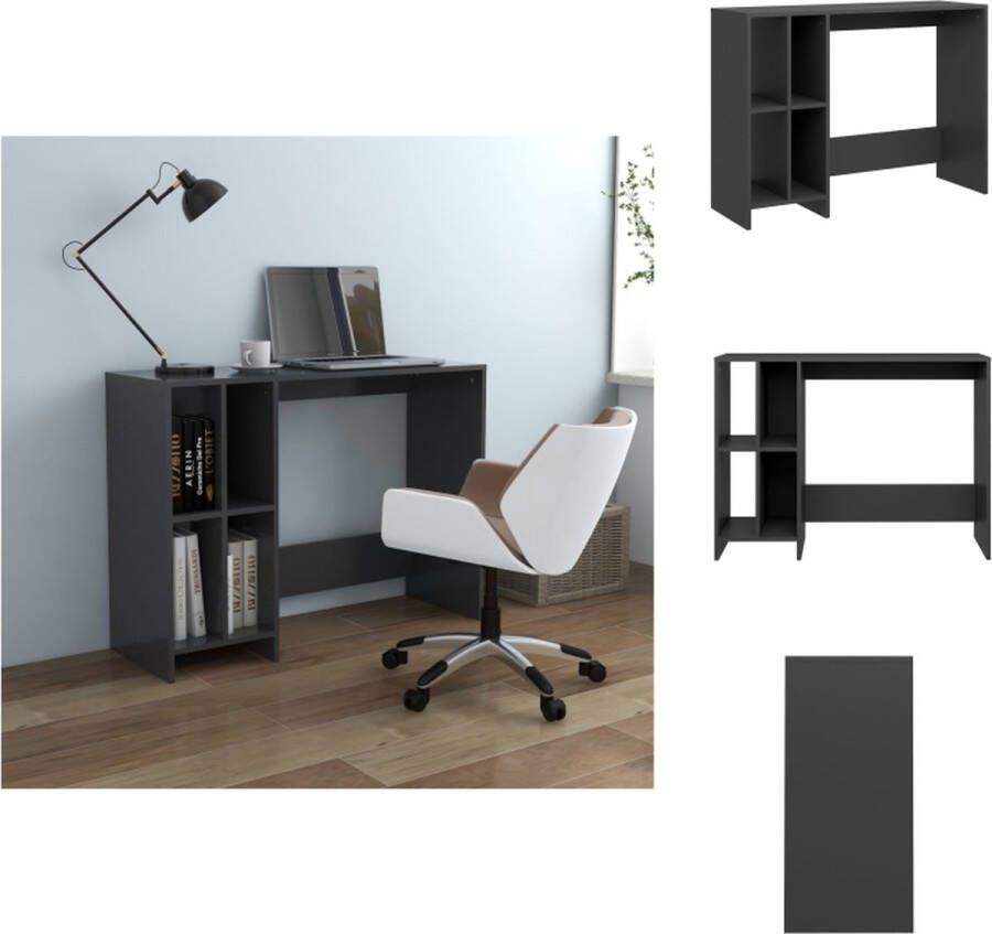 VidaXL Bureau Modern Bureau 102.5 x 35 x 75 cm Grijs spaanplaat Bureau