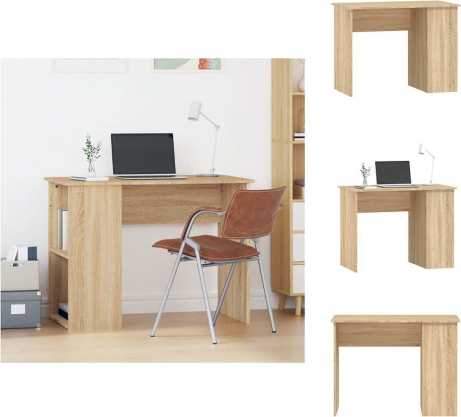 VidaXL Bureau Bureaus Computerbureau Computertafel Bureau 100x55x75 cm bewerkt hout sonoma eikenkleurig