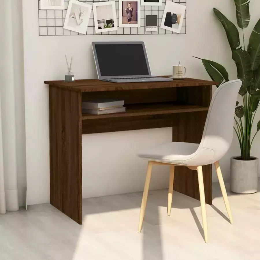 VidaXL Bureau spaanplaat 90x50x74 cm kleur eiken bruin