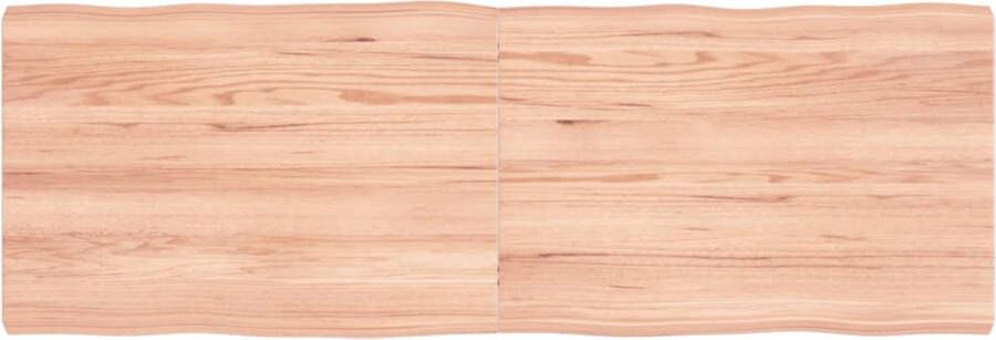 VidaXL -Tafelblad-natuurlijke-rand-120x40x(2-4)cm-eikenhout-lichtbruin - Foto 5