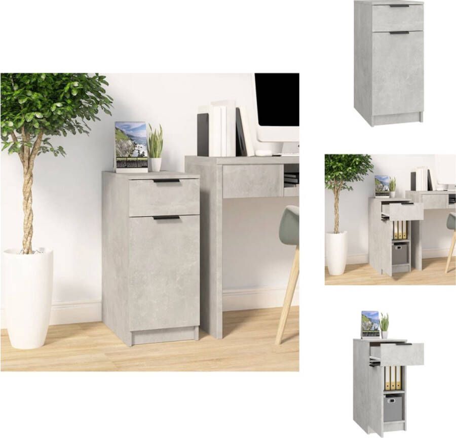 VidaXL Opberg Kast Opberg Kasten Opbergkast Ladekast Bureaukast 33 5x50x75 cm bewerkt hout betongrijs
