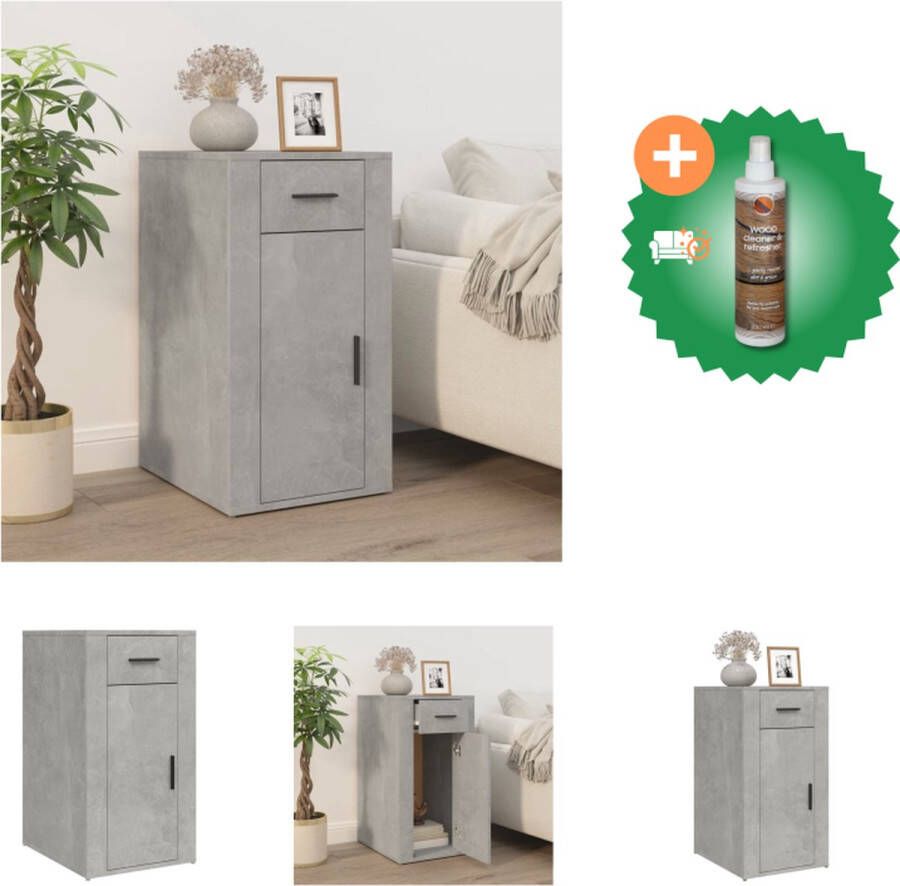 VidaXL Bureaukast Betongrijs 40 x 49 x 75 cm Duurzaam materiaal Kast Inclusief Houtreiniger en verfrisser