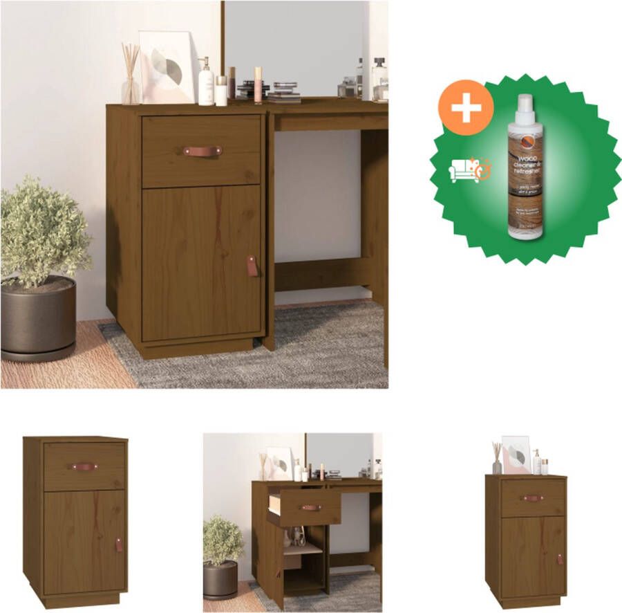 VidaXL Bureaukast Grenenhout 40 x 50 x 75 cm Honingbruin Kast Inclusief Houtreiniger en verfrisser