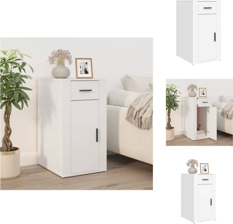 VidaXL Bureaukast Bureaukasten Bureaukastje Bureaukastjes Bureaukastje 40x49x75 cm bewerkt hout wit - Foto 2