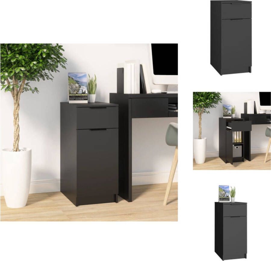 VidaXL Opberg Kast Opberg Kasten Opbergkast Ladekast Bureaukast 33-5x50x75 cm bewerkt hout zwart