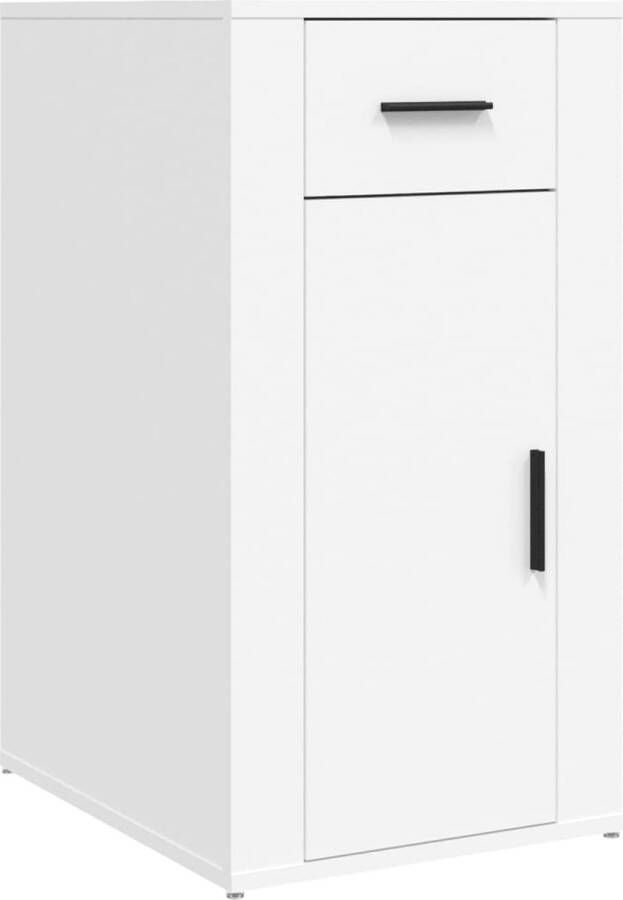 VidaXL Bureaukastje Wit 40x49x75 cm Bureaukast Houten Bureaukast Wit Bureaukast Opbergkast Bureaustuif Boekenplank Computerkamer Home Office