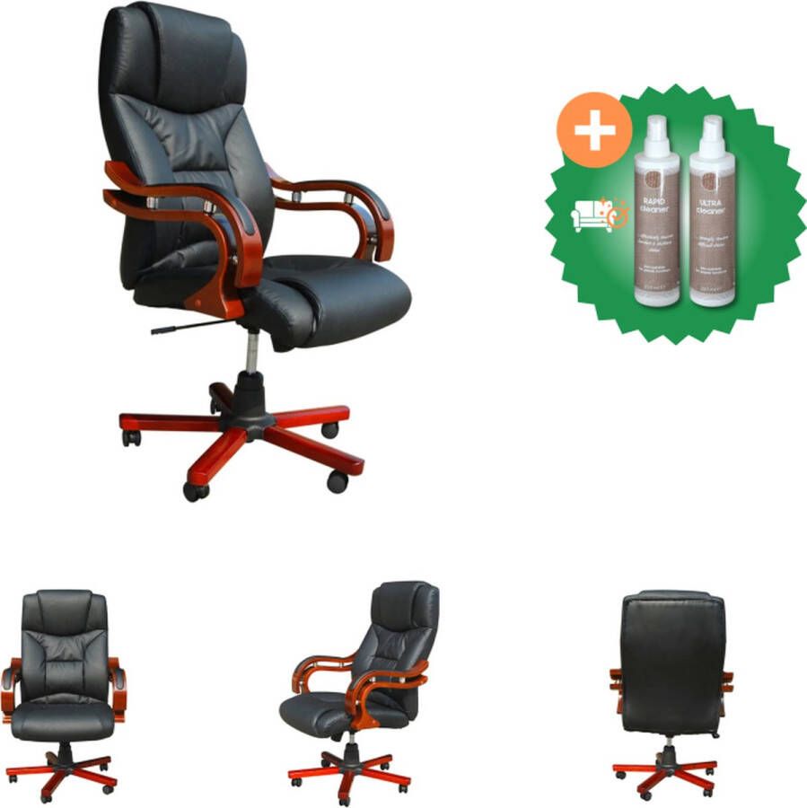 VidaXL Bureaustoel directie S220 zwart Bureaustoel Inclusief Onderhoudsset