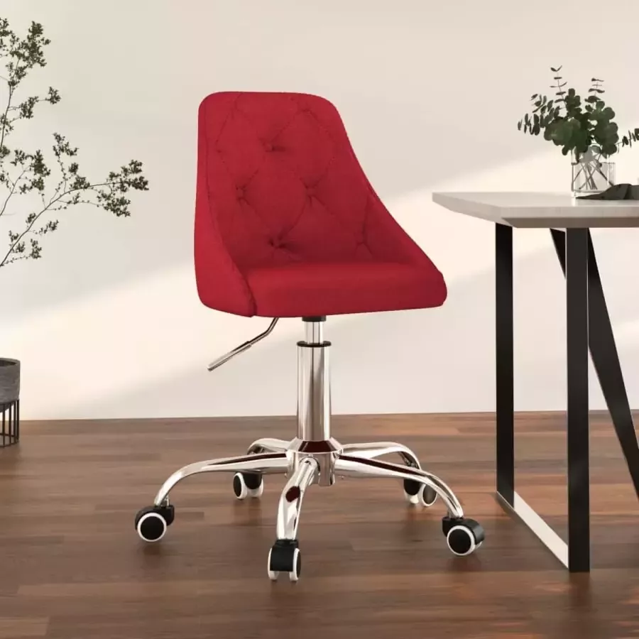 VidaXL Bureaustoel draaibaar stof wijnrood