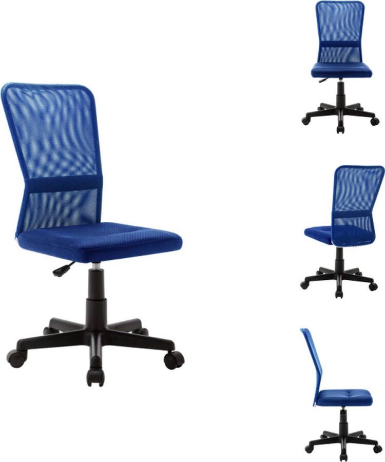 VidaXL bureaustoel Mesh Blauw 44 x 52 x 90-100 cm Draaibaar Verstelbaar Bureaustoel