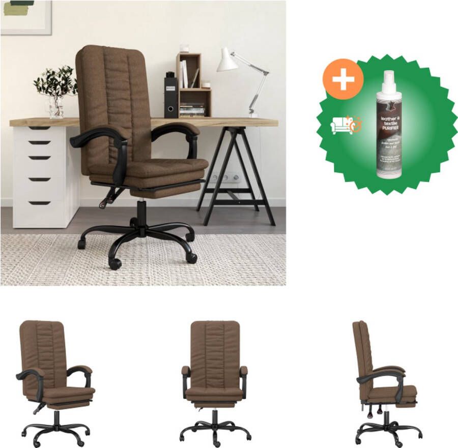 VidaXL Bureaustoel Verstelbaar Bruin 63 x 56 cm Duurzaam en Comfortabel Bureaustoel Inclusief Reiniger