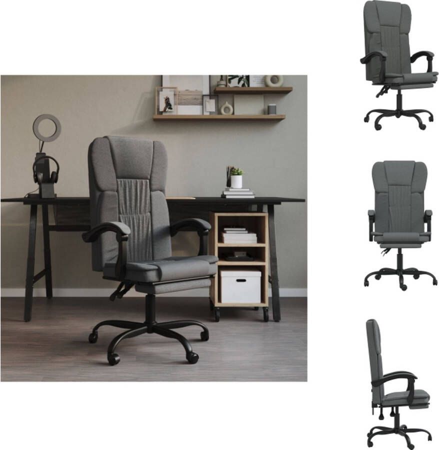 VidaXL Bureaustoel Verstelbaar donkergrijs 63x56x122 cm trendy en comfortabel Bureaustoel