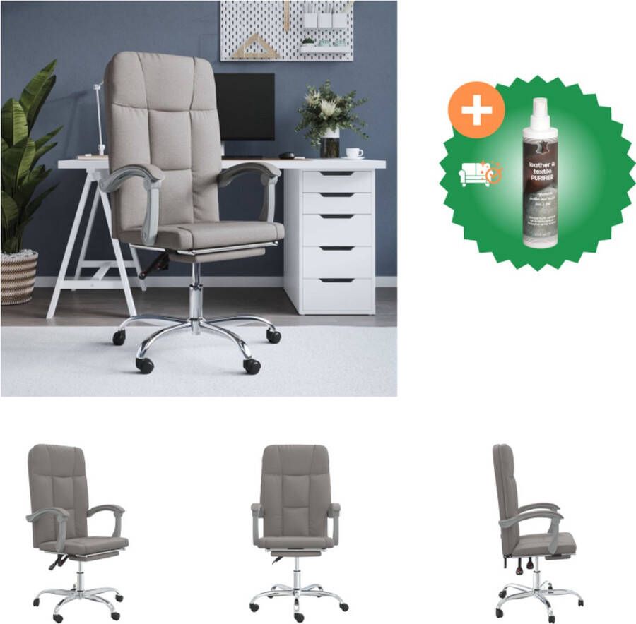 VidaXL bureaustoel verstelbaar taupe 63x59x(114.5-124)cm ademend duurzaam Bureaustoel Inclusief Reiniger