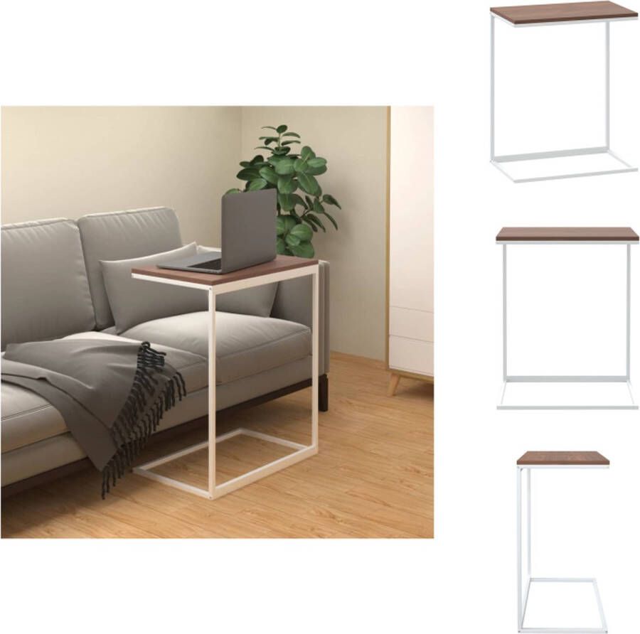 VidaXL Bijzettafel Bijzettafels Salontafel Bijzettafeltje Bijzettafel 55x35x66 cm bewerkt hout wit - Foto 2