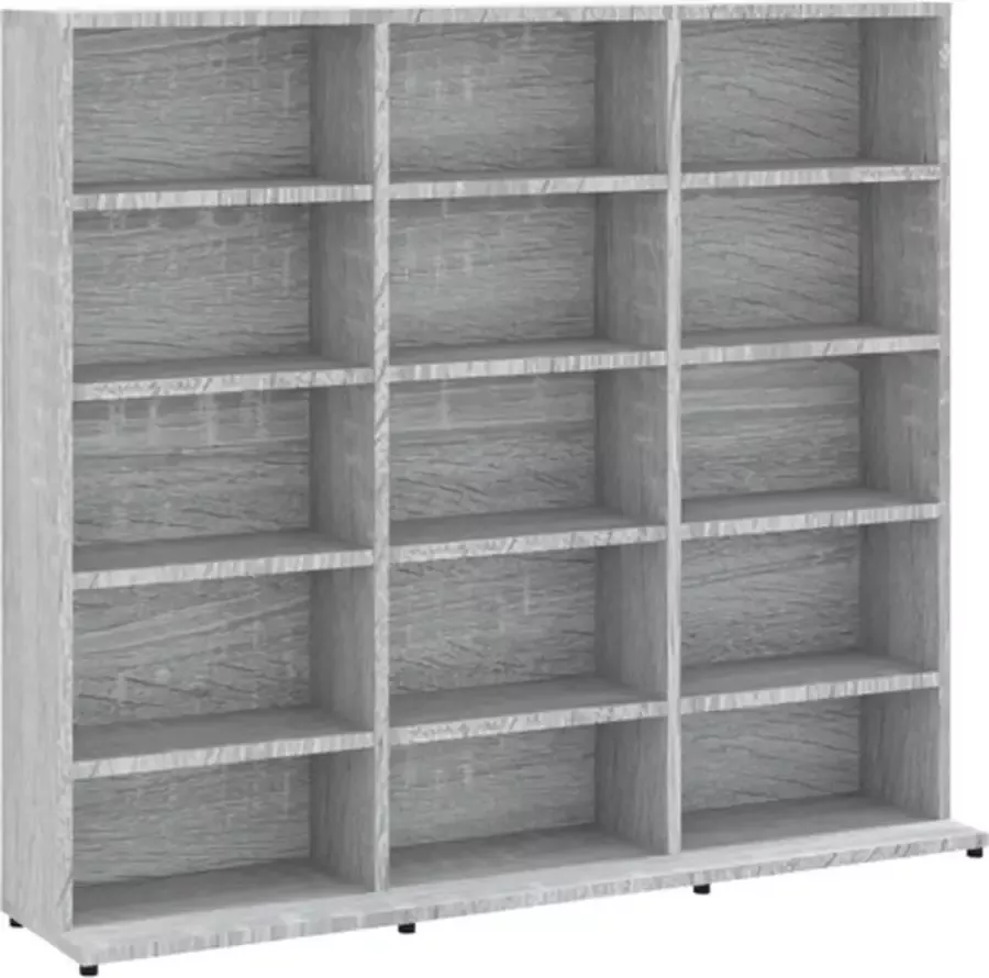 VIDAXL Cd-kast 102x23x89 5 cm bewerkt hout grijs sonoma eikenkleurig - Foto 3