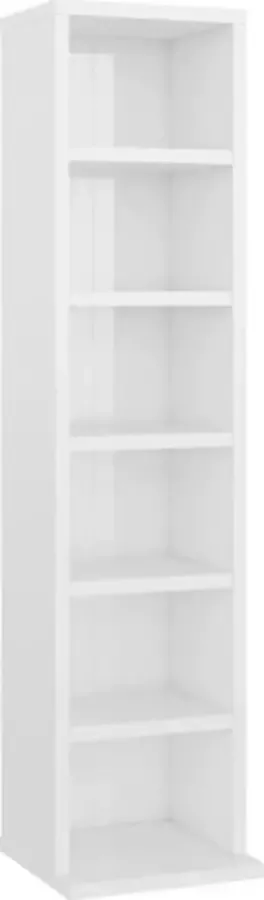 VidaXL Cd-kast 21x20x88 cm bewerkt hout hoogglans wit - Foto 3