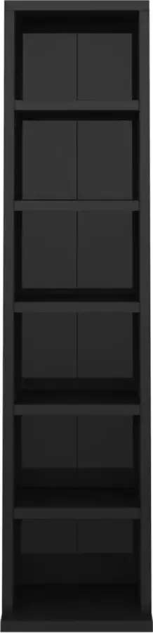 VidaXL Cd-kast 21x20x88 cm bewerkt hout hoogglans zwart - Foto 2