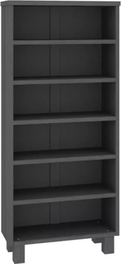 VidaXL Cd-kast HAMAR 45x18x100 cm massief grenenhout donkergrijs - Foto 3