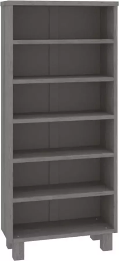 VidaXL Cd-kast HAMAR 45x18x100 cm massief grenenhout lichtgrijs - Foto 3