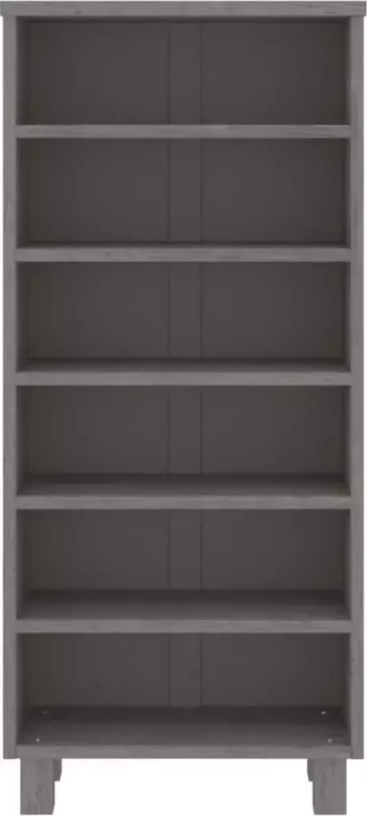 VidaXL Cd-kast HAMAR 45x18x100 cm massief grenenhout lichtgrijs - Foto 2