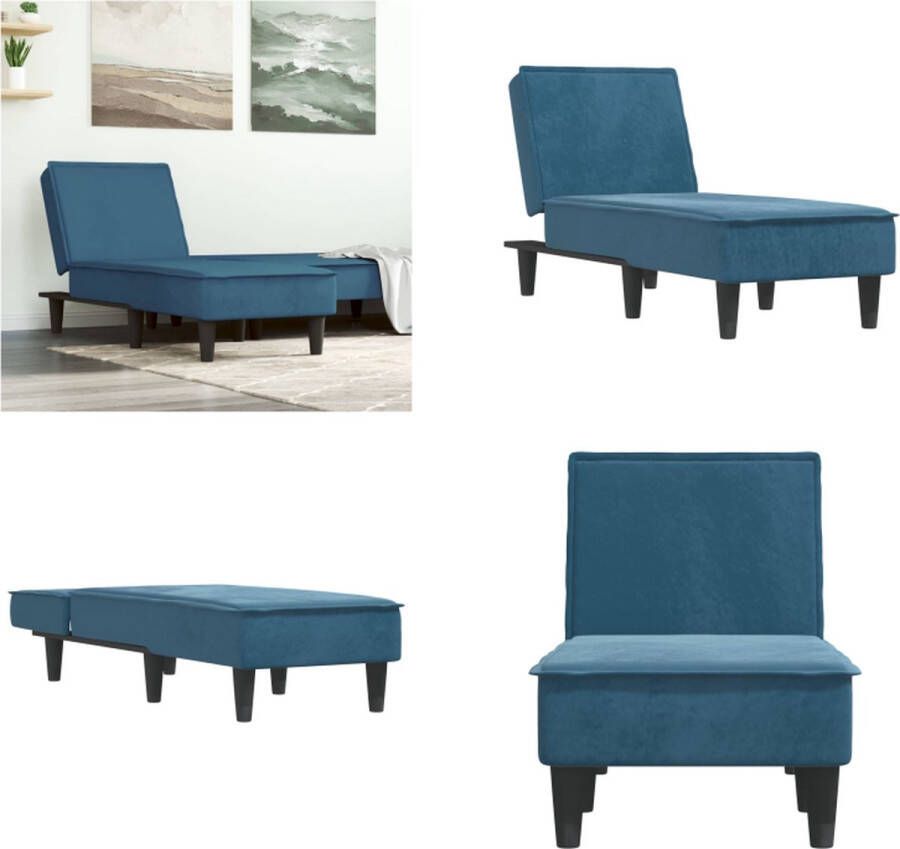 VidaXL Chaise longue fluweel blauw Chaise Longue Chaise Longues Loungebank Divan