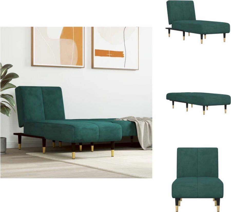 VidaXL -Chaise-longue-fluweel-donkergroen - Foto 3