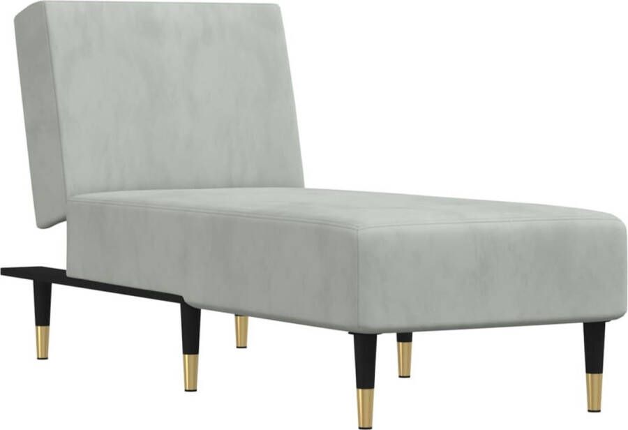 VidaXL -Chaise-longue-fluweel-lichtgrijs - Foto 5