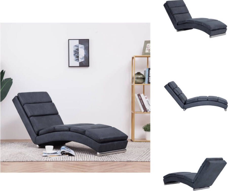 VidaXL Chaise Longue Chaise Longues Ligstoel Ligstoelen Chaise longue kunstsuède grijs
