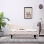 VidaXL Chaise Longue Kunstleer Crèmewit - Thumbnail 2
