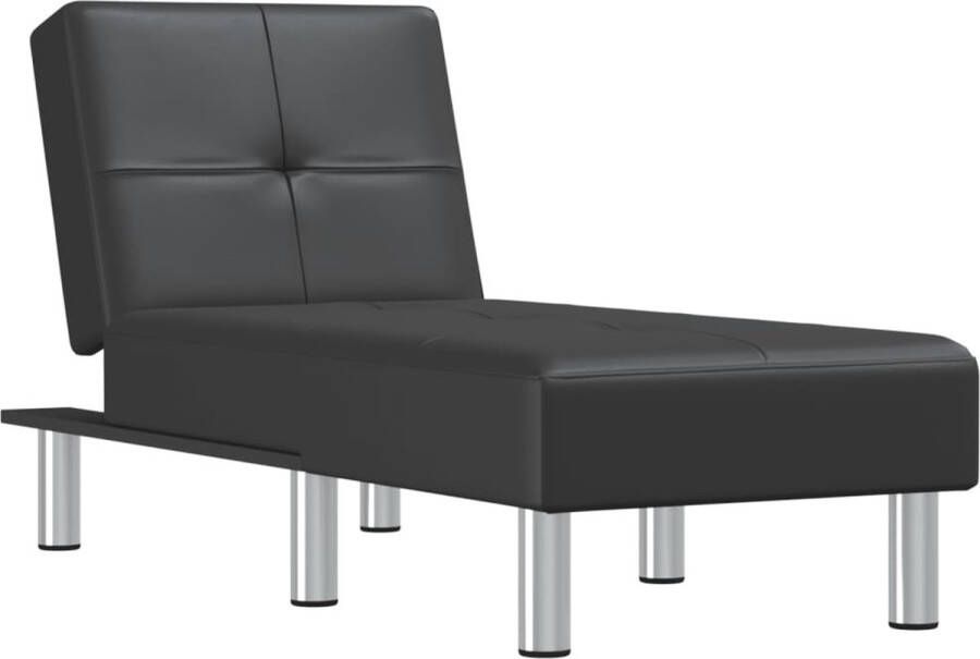 VidaXL Chaise Longue Kunstleer Zwart Verstelbare Chaise Lounge Zwarte Chaise Lounge Kunstleder Bank Loungebank Relaxfauteuil