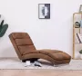 VidaXL Chaise longue kunstsuède bruin - Thumbnail 1