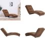 VidaXL Chaise longue kunstsuède bruin Chaise Longue Chaise Longues Ligstoel Ligstoelen - Thumbnail 2