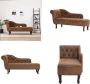 VidaXL Chaise longue kunstsuède bruin Chaise Longue Chaise Longues Ligstoel Ligstoelen - Thumbnail 1