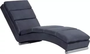 VidaXL Chaise longue kunstsuède grijs