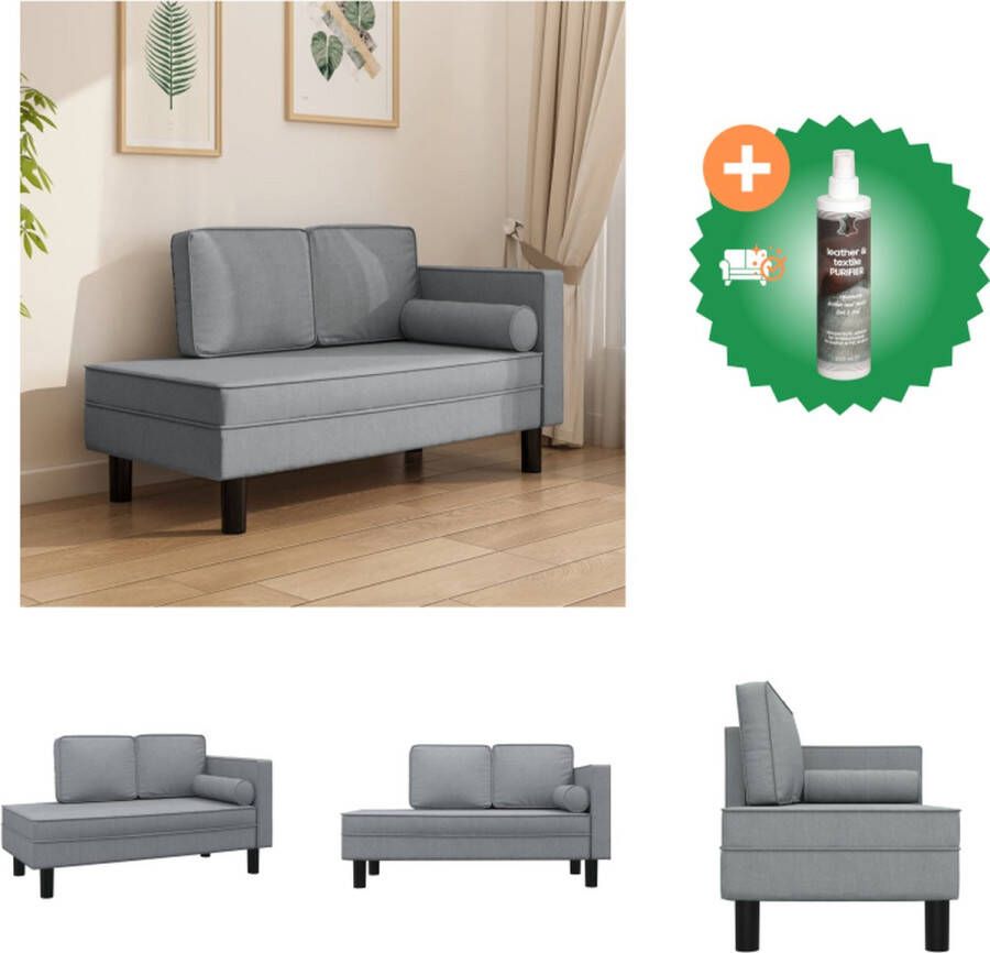 VidaXL Chaise Longue Lichtgrijs 118 x 60 x 57 cm Duurzaam materiaal Chaise longue Inclusief Reiniger