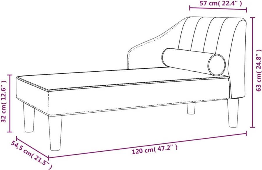 VidaXL -Chaise-longue-met-bolster-stof-bruin - Foto 1