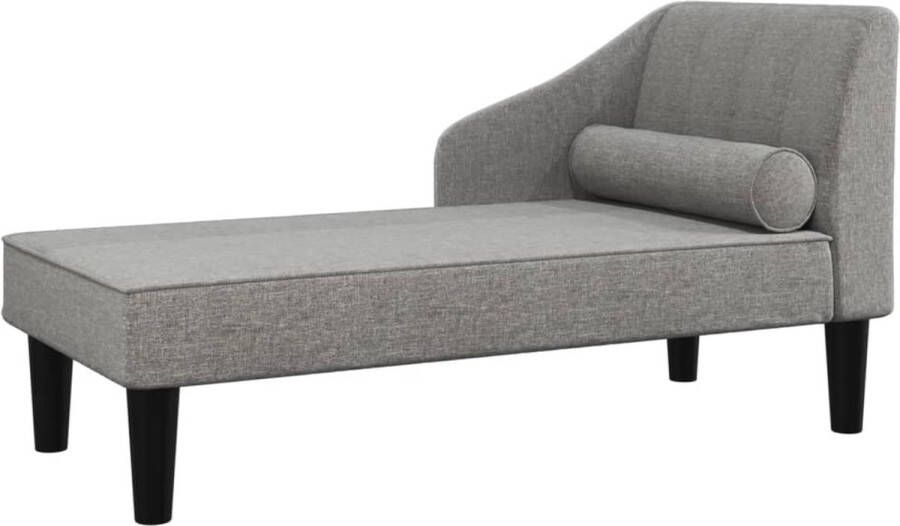 VidaXL -Chaise-longue-met-bolster-stof-lichtgrijs - Foto 1