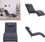 VidaXL Chaise longue met kussen kunstsuède grijs Chaise Longue Chaise Longues Ligstoel Ligstoelen - Thumbnail 1