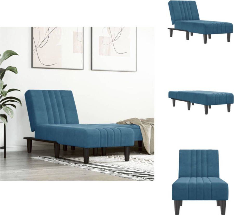 VidaXL -Chaise-longue-fluweel-blauw - Foto 5