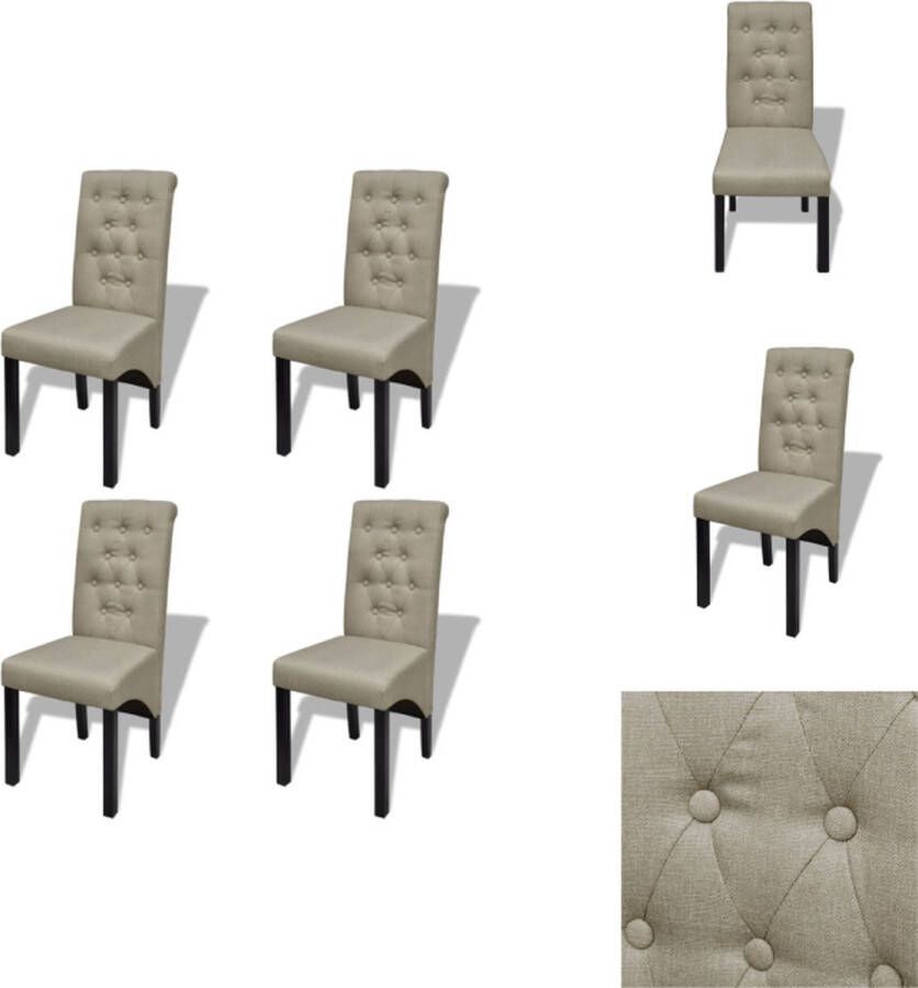 vidaXL Classic Chair s Dining Chairs 42 x 55.5 x 95 cm (L x D x H) Beige Eetkamerstoel