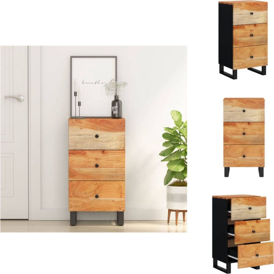 VidaXL Dressoir Dressoirs Kast Dressoirkast Dressoir met 3 lades 40x33 5x75 cm massief acaciahout