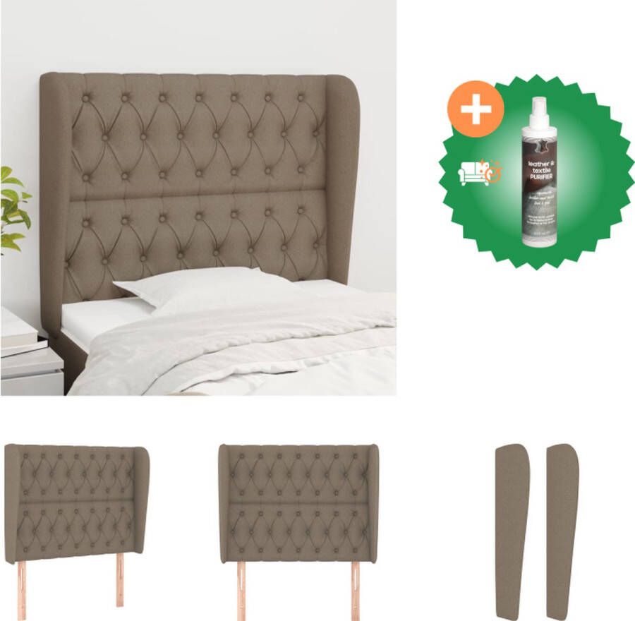 VidaXL Classic Headboard Taupe 103 x 23 x 118 128 cm Stylish Bed Accessory Bedonderdeel Inclusief Reiniger