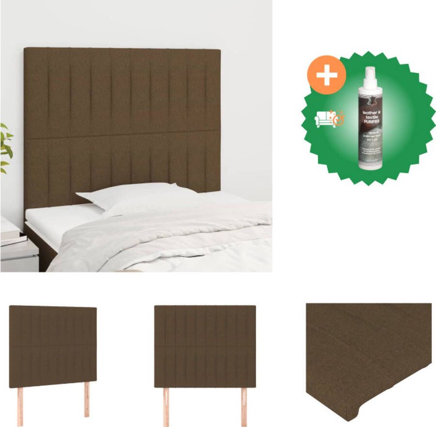 VidaXL Hoofdbord voor Complete Bedset 100 x 5 x 118 128 cm Duurzaam Verstelbare Hoogte Comfortabele Ondersteuning Donkerbruin Bedonderdeel Inclusief Reiniger - Foto 2