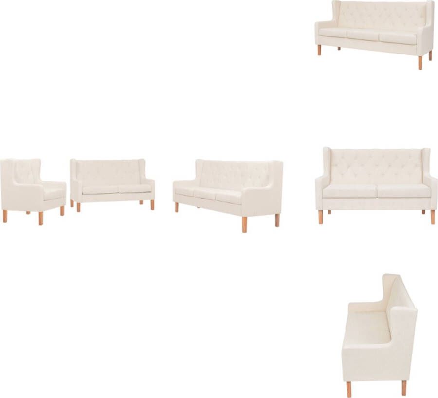 VidaXL Bankstel Bankstellen Moderne Bank Moderne Banken Bankstel stof crèmewit 3-delig