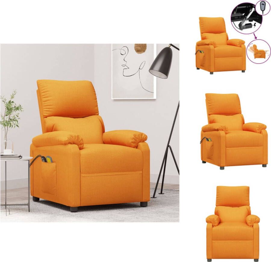 VidaXL Comfortabele Elektrische Massagefauteuil Geel 73 x 92 x 101 cm Elektromotor Fauteuil