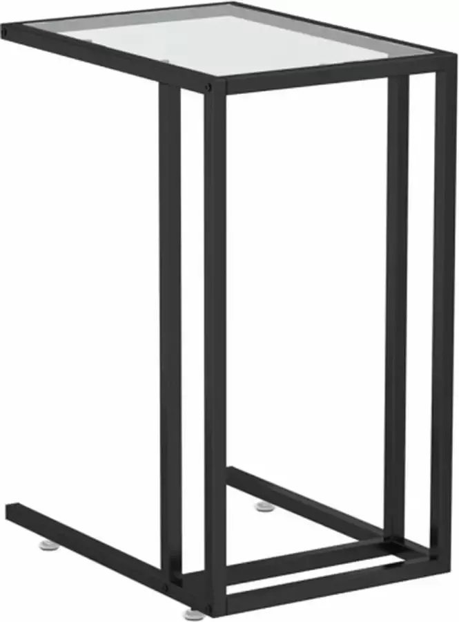VidaXL -Computer-bijzettafel-50x35x65-cm-gehard-glas-transparant - Foto 2