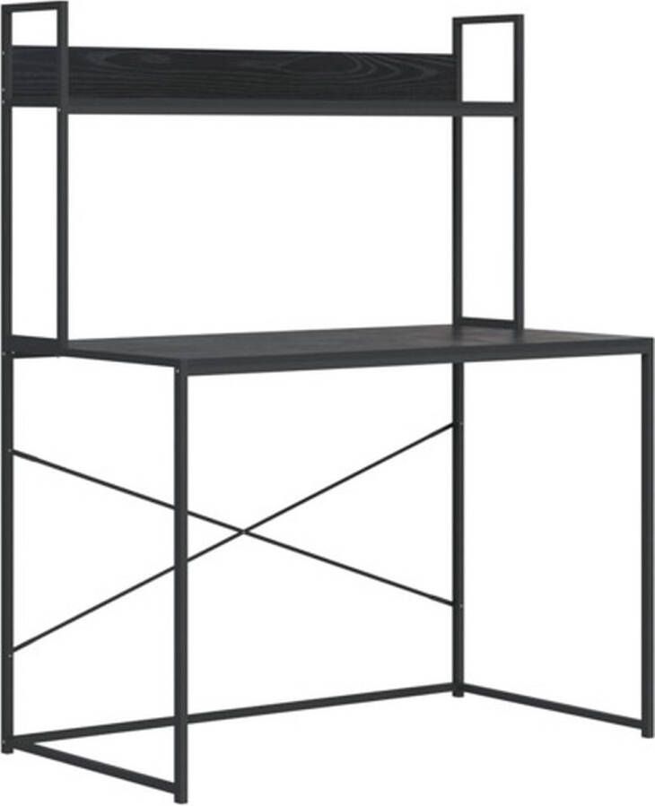 VidaXL -Computerbureau-110x60x138-cm-bewerkt-hout-zwart - Foto 3