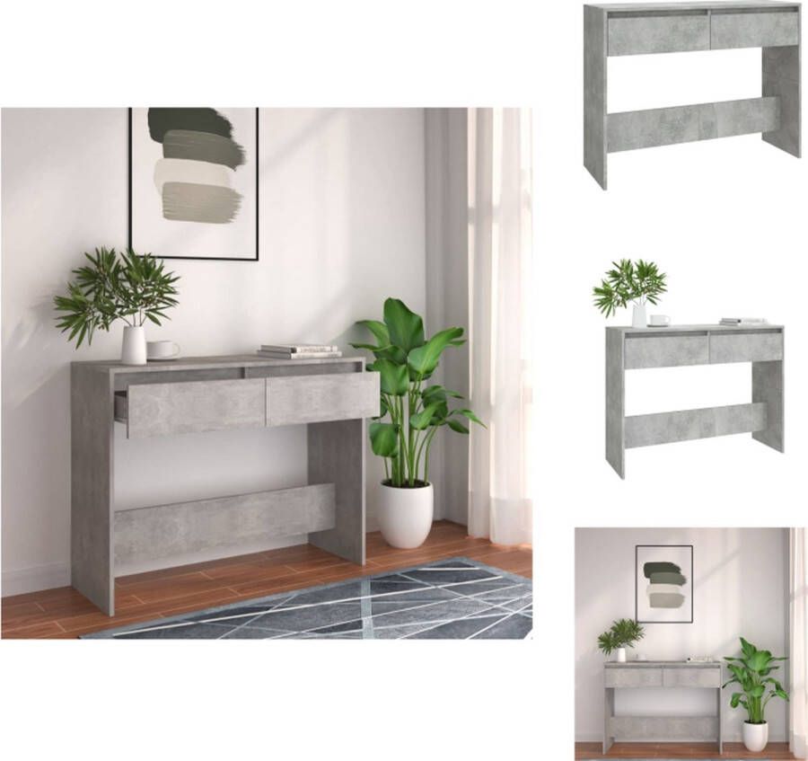 VidaXL Wandtafel Wandtafels Tafel Consoletafel Wandtafel 100x35x76 5 cm bewerkt hout betongrijs